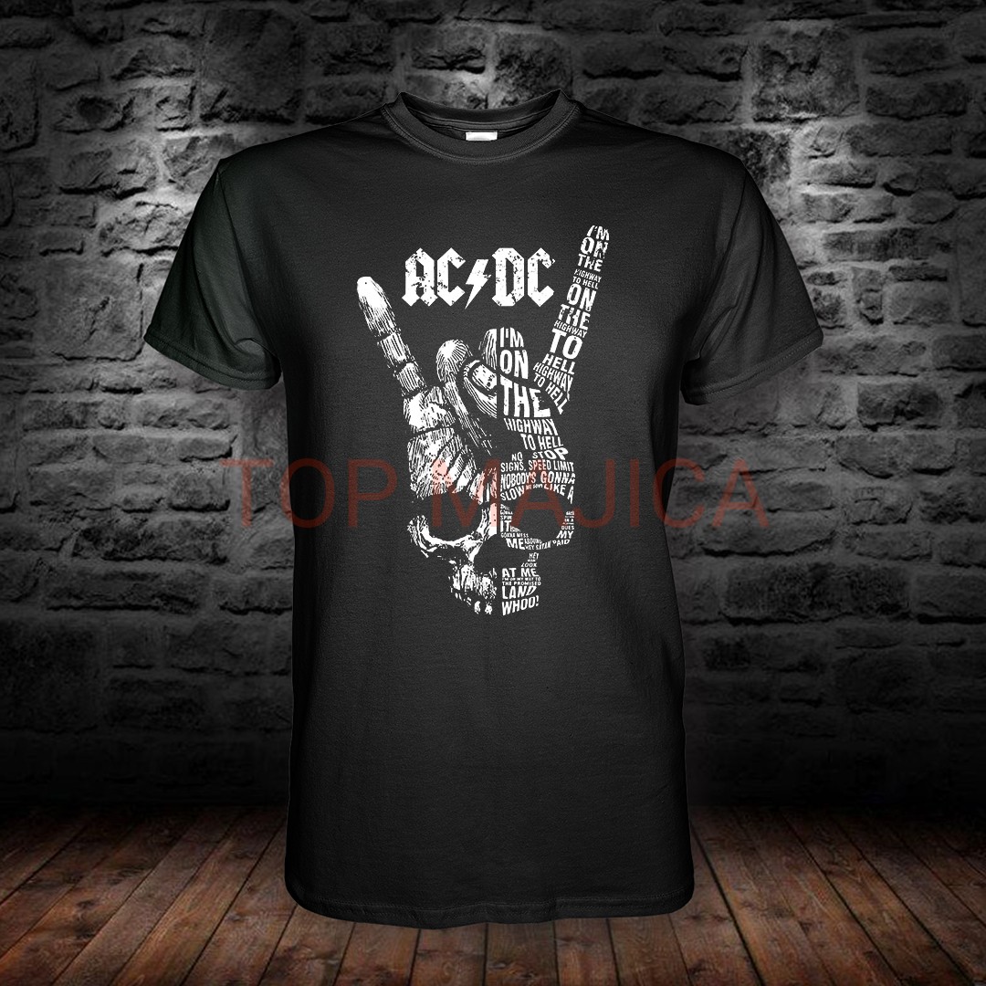 AC DC - Skull ACDC ROGOVI CRNA MAJICA