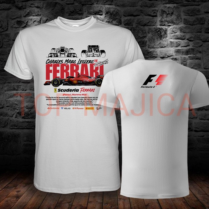 Charles Marc Leclerc Ferrari obostrana majica Charles Marc Leclerc - Formula 1 Charles Marc Leclerc Ferrari obostrana majica