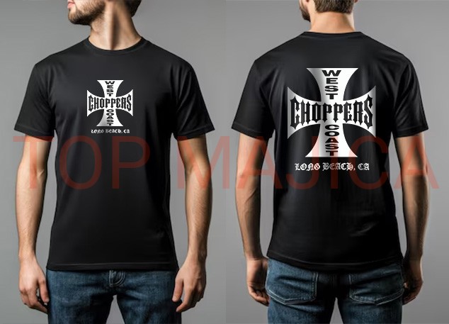 Choppers West Coast - Majica crna Choppers west coast obostrana majica