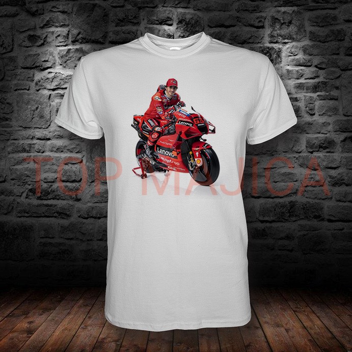 Francesco Bagnaia bela majica Francesco Bagnaia Moto GP - Majica bela Francesco Bagnaia bela majica