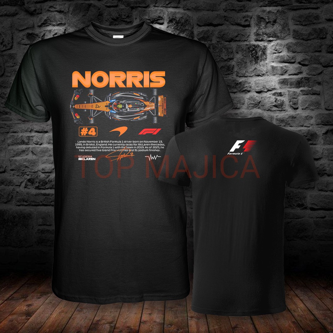 Lando Norris - Formula 1 - Model 4 - Majica crna Lando Norris F1 slika 4 obostrano