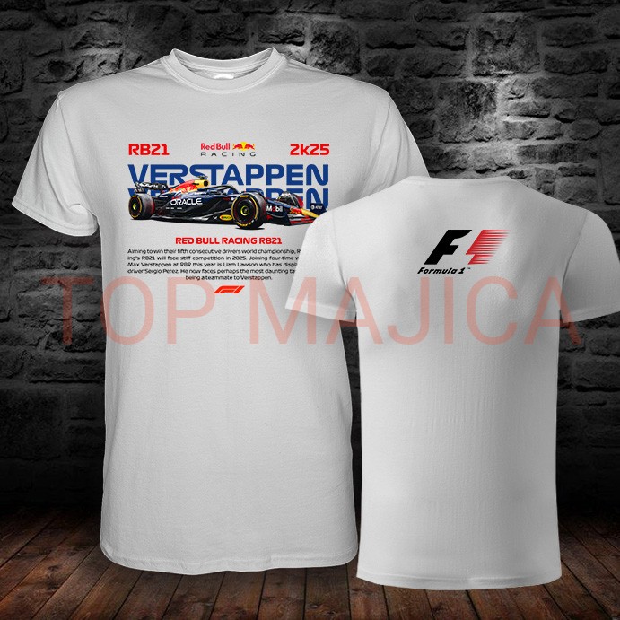 Max Verstappen – Formula 1 – Model 5 – Majica bela Red Bull Racing Team 2K25 max bolid