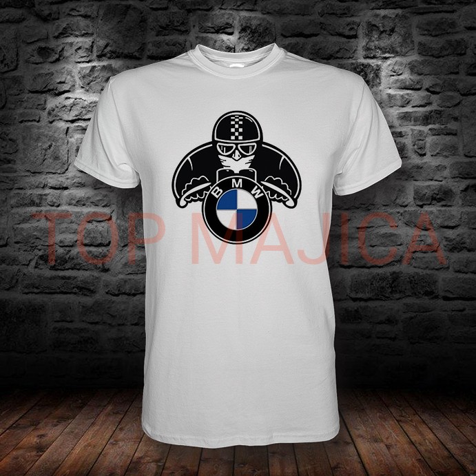 bmw motor BMW moto logo - Majica bela bmw motor