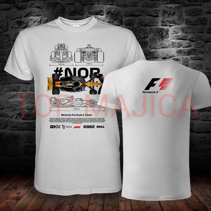 lando norris obostrano 1 Lando Norris - Formula 1 - Model 1 - Majica bela lando norris obostrano 1