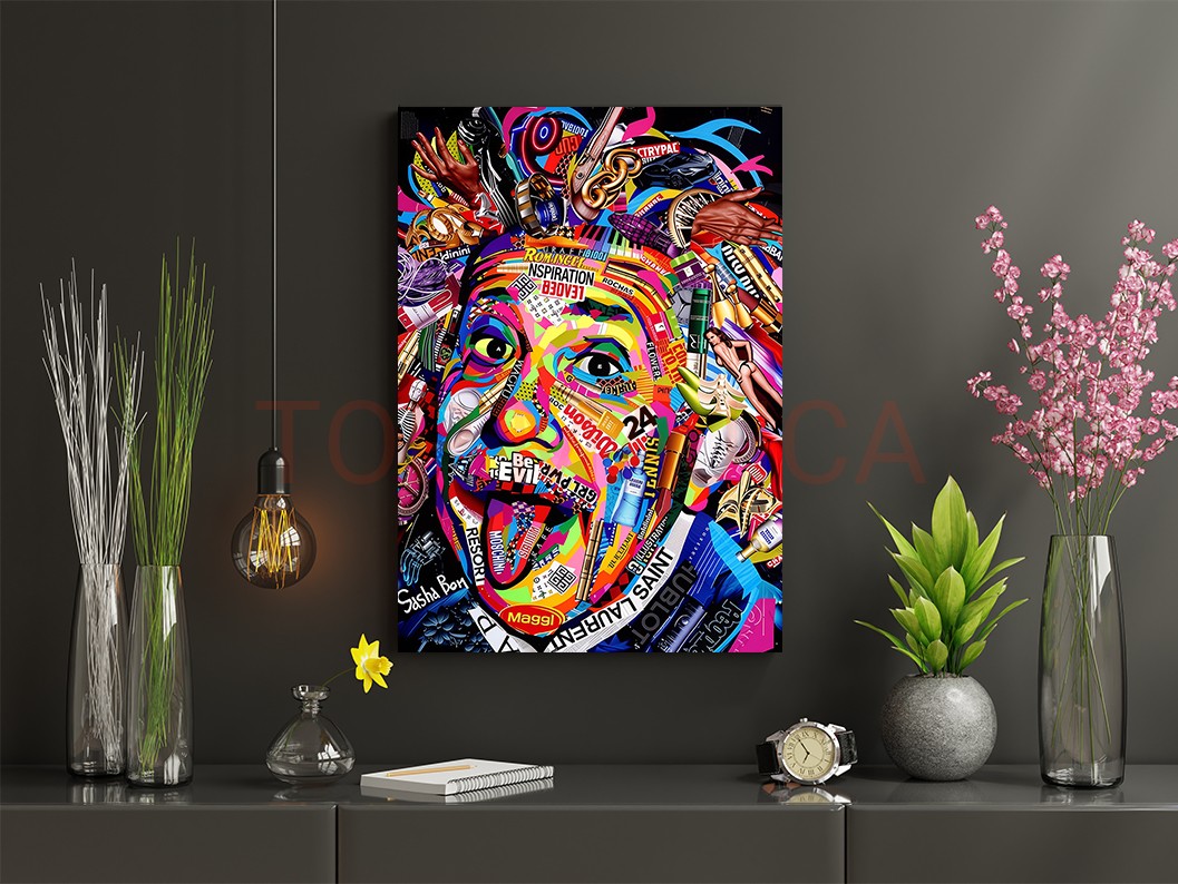Mock up poster frame in children room,kids room,nursery mockup,b Albert Ajnstajn pop art - Slika Albert Ajnstajn pop art