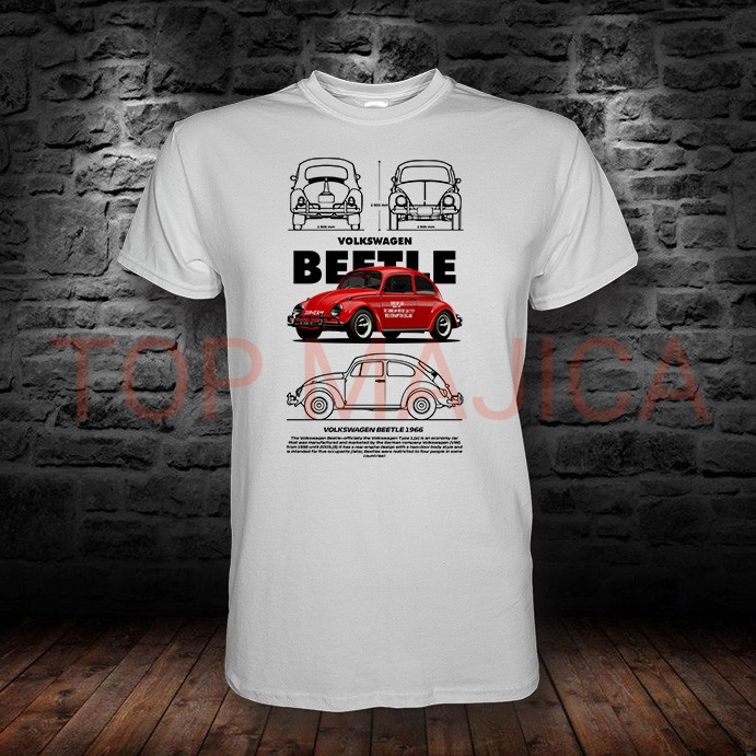 Volkswagen Buba Old majica bela Volkswagen Buba - Old Beetle red - Majica bela Volkswagen Buba Old majica bela