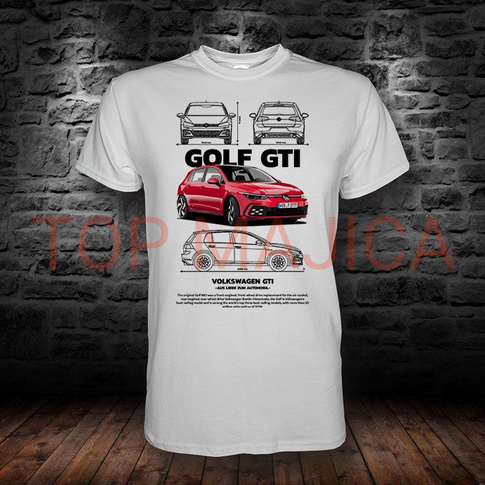 Volkswagen golf 8 gti Volkswagen Golf 8 GTI - MK8 Red - Bela majica Volkswagen golf 8 gti