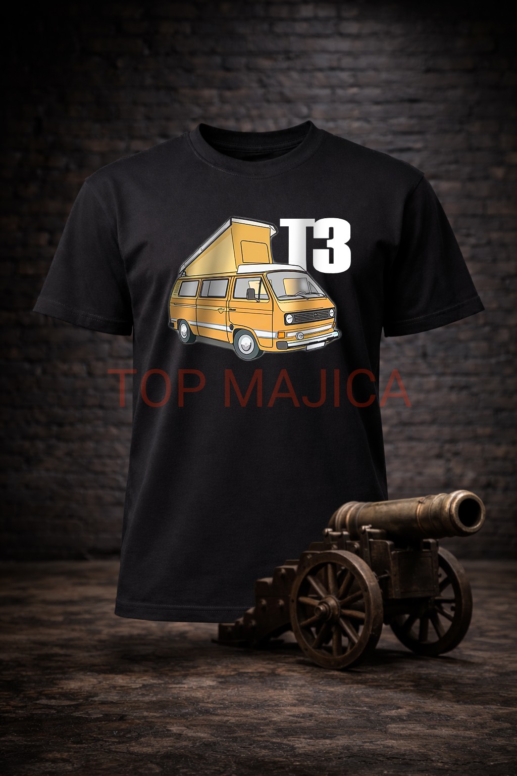 Volkswagen kamper T3 crna Volkswagem Kamper T3 - Majica crna Volkswagen kamper T3 crna