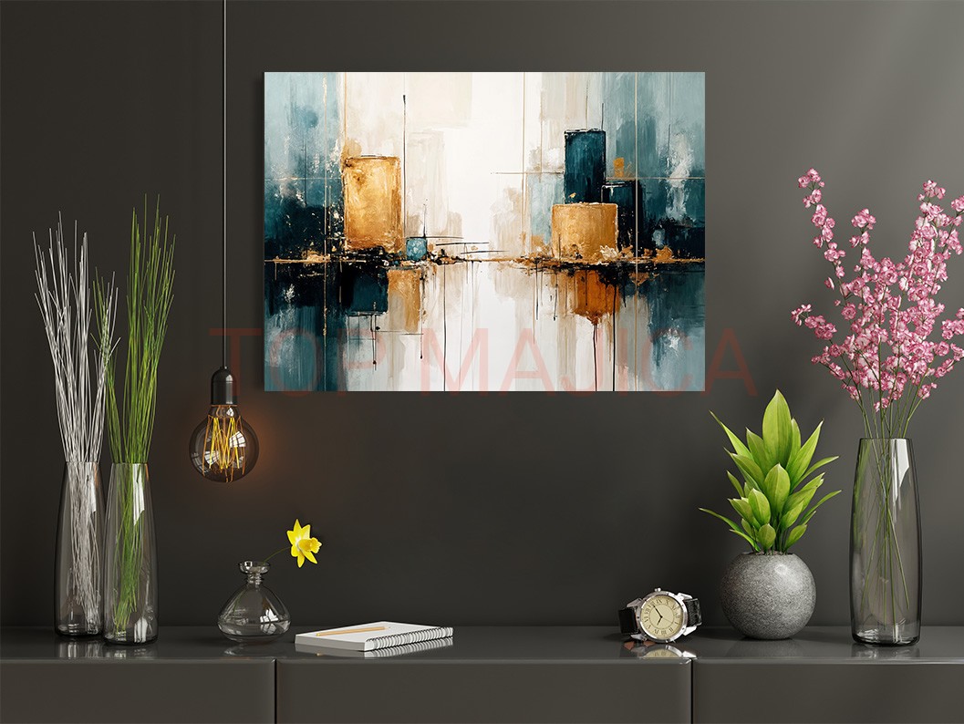 Mock up poster frame in children room,kids room,nursery mockup,b Abstract golden - Slika abstract golden green