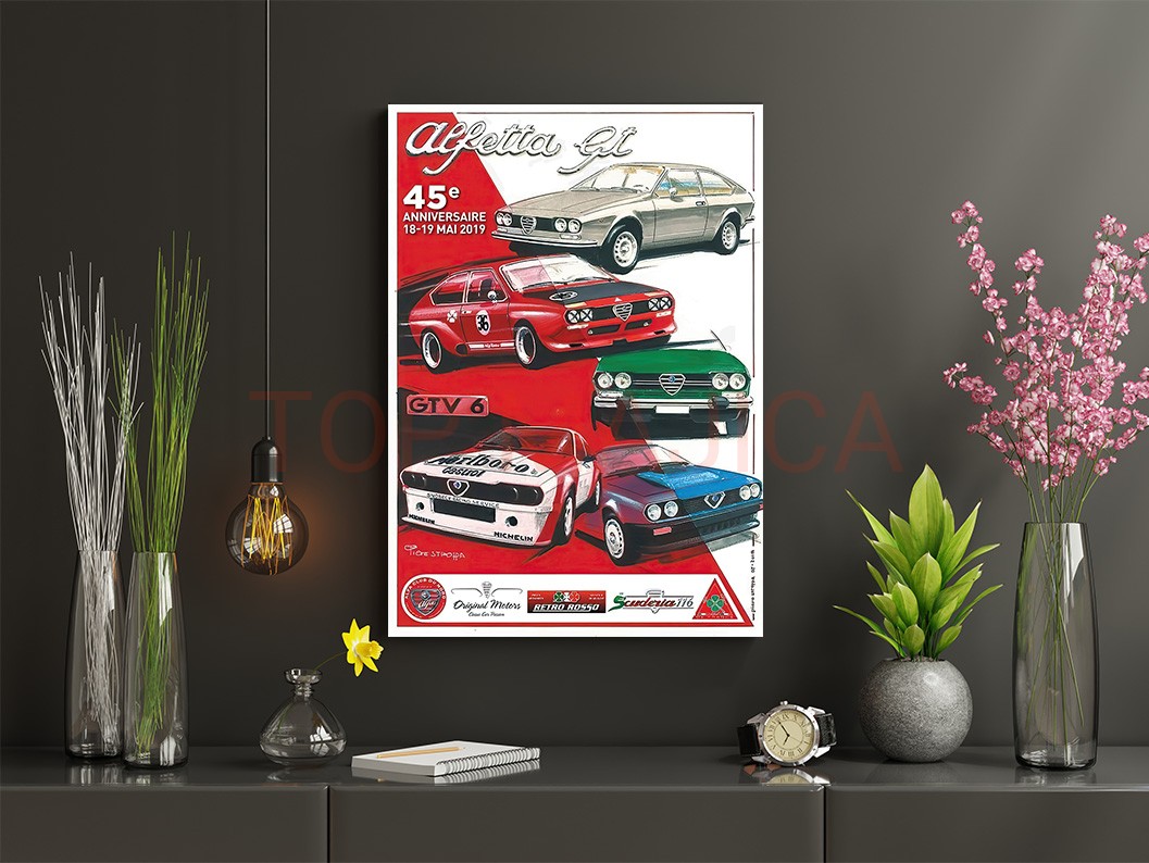 Mock up poster frame in children room,kids room,nursery mockup,b Alfa Romeo retro rosso - Slika alfa romeoo