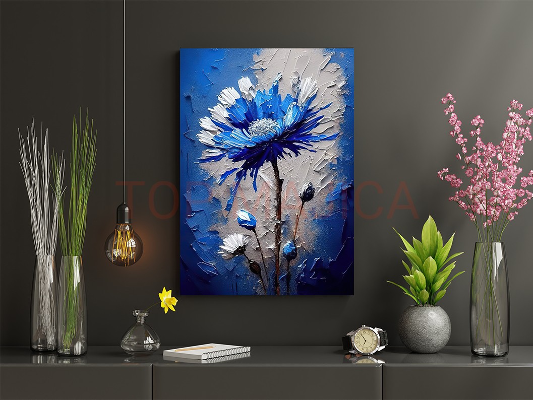 Blue flower art - Slika blue flower art slika