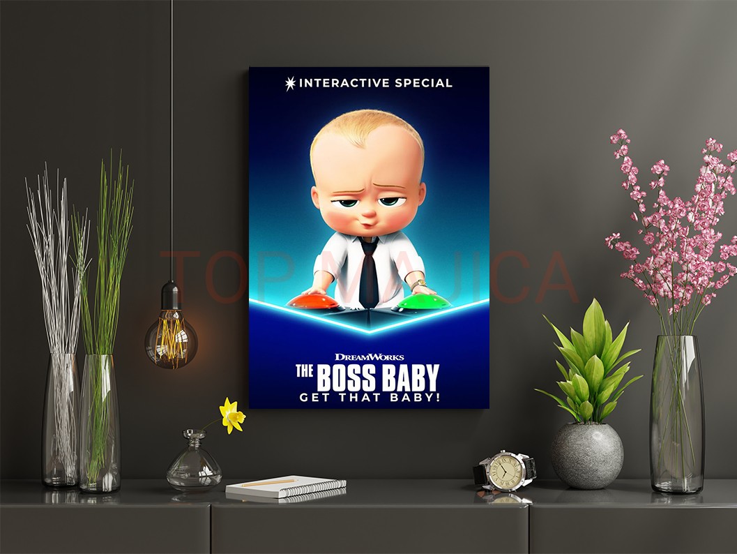 Mock up poster frame in children room,kids room,nursery mockup,b Baby Boss - Slika boss baby beba sef slika za deciju sobu