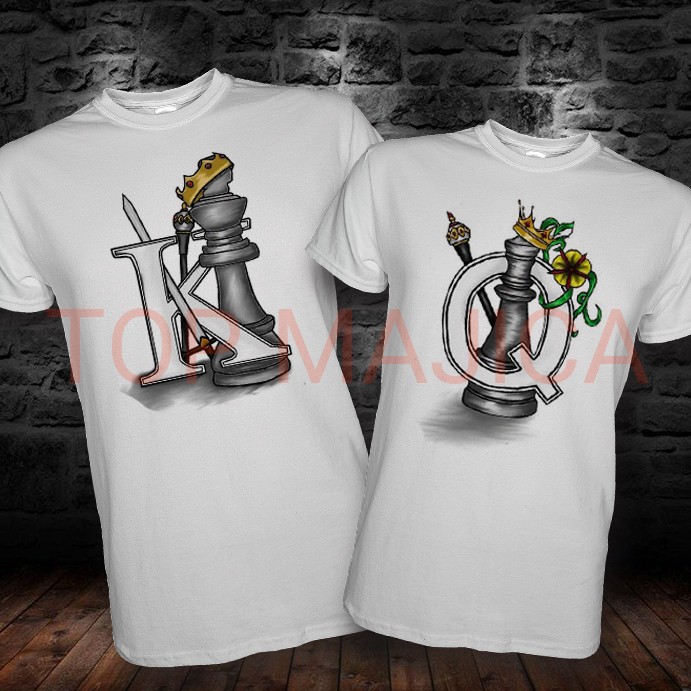 kralj i dama za parove top majica King Chess and Queen Chess kralj i dama za parove top majica