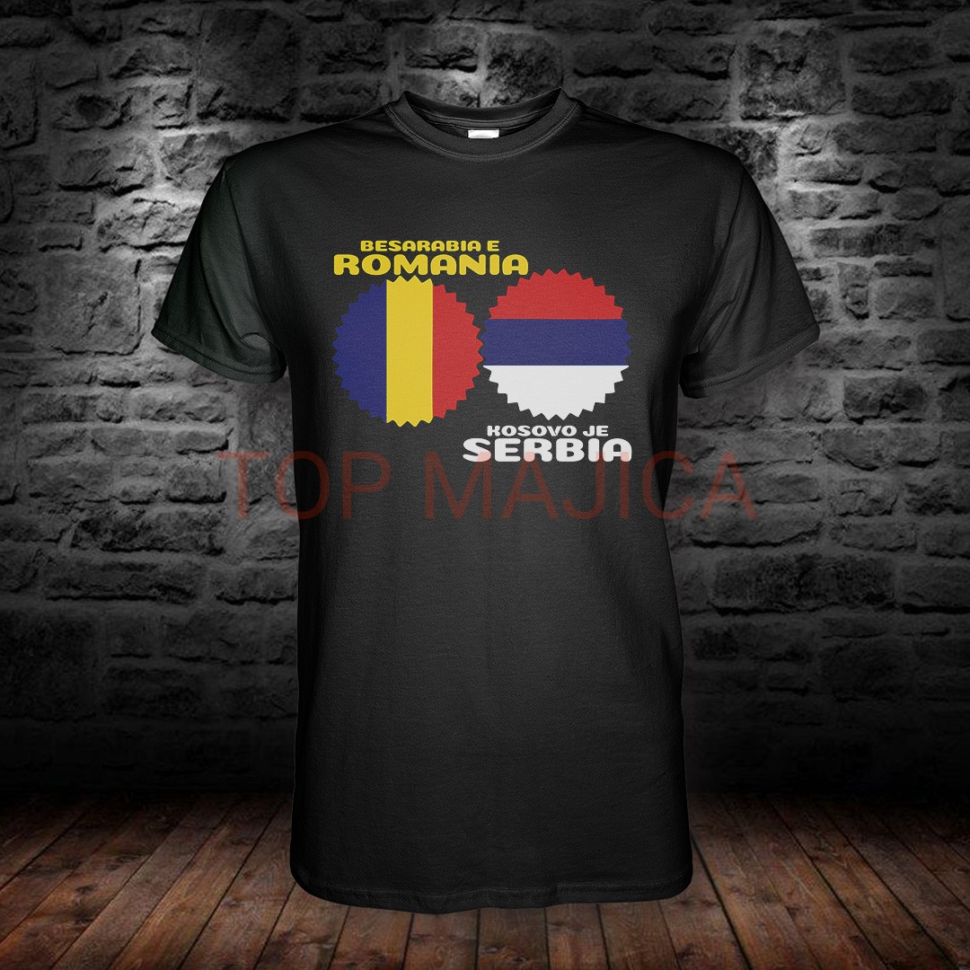 rumunija srbija majica crna Srbija i Rumunija rumunija srbija majica crna