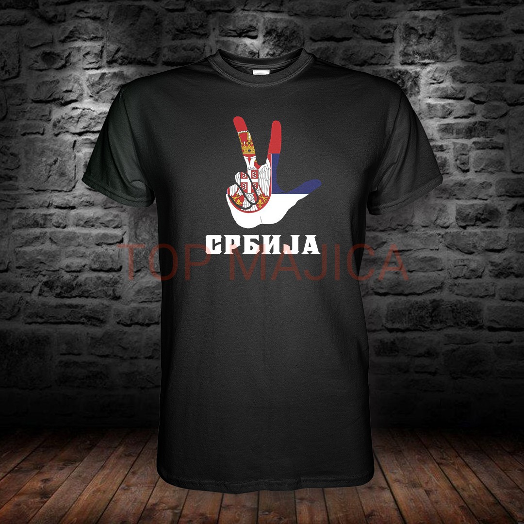 Srbija tri prsta crna majica srbija tri prsta crna majica