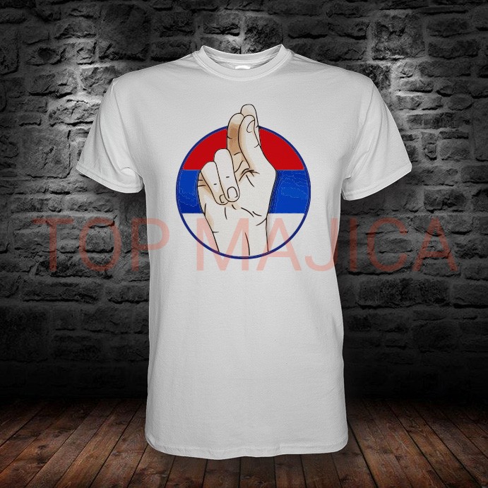 Srbija tri prsta bela majica srbija tri prsta majica