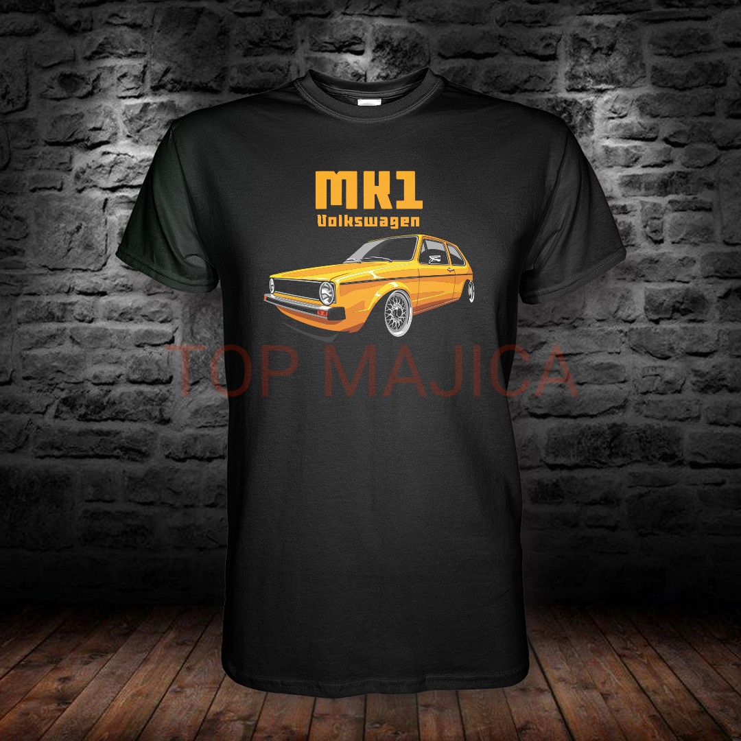 volkswagen golf 1 zuti Volkswagen Golf 1 - MK1 Yellow - Majica crna volkswagen golf 1 zuti