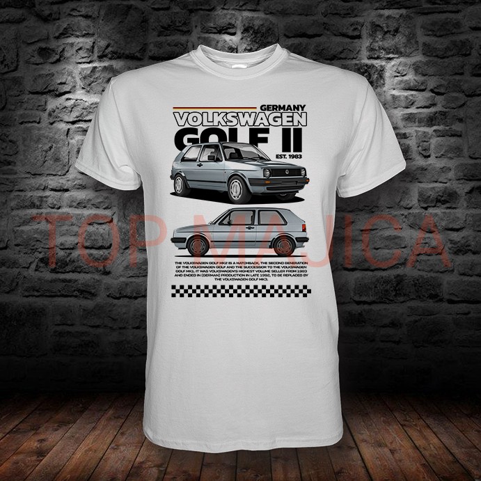 volkswagen golf 2 germany 1983 Volkswagen Golf 2 - Made in Germany 1983 - Majica bela volkswagen golf 2 germany 1983