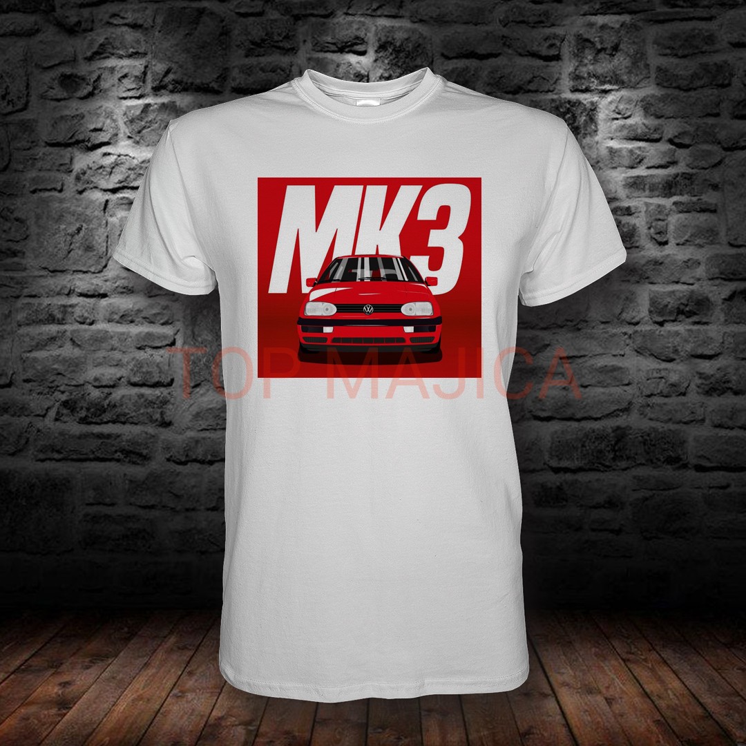 Volkswagen Golf 3 - MK3 Red - Majica bela vw golf 3 majica