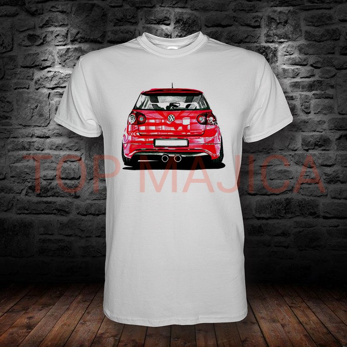 Volkswagen Golf 5 - MK5 Red - Majica bela vw golf 5 tunning top majica