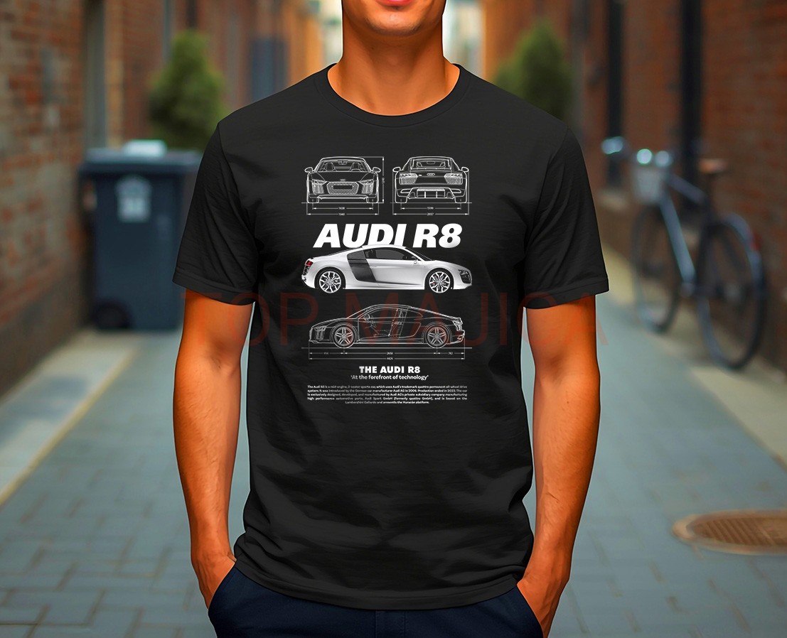 Audi R8 majica crna Audi R8 white - Majica crna Audi R8 majica crna