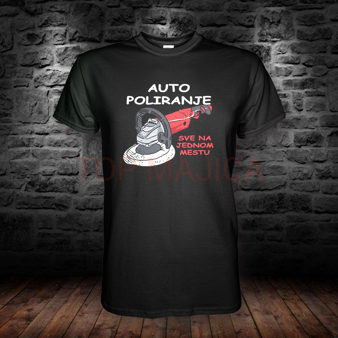 Auto poliranje - Majica crna za sve detailing lokale Auto poliranje majica