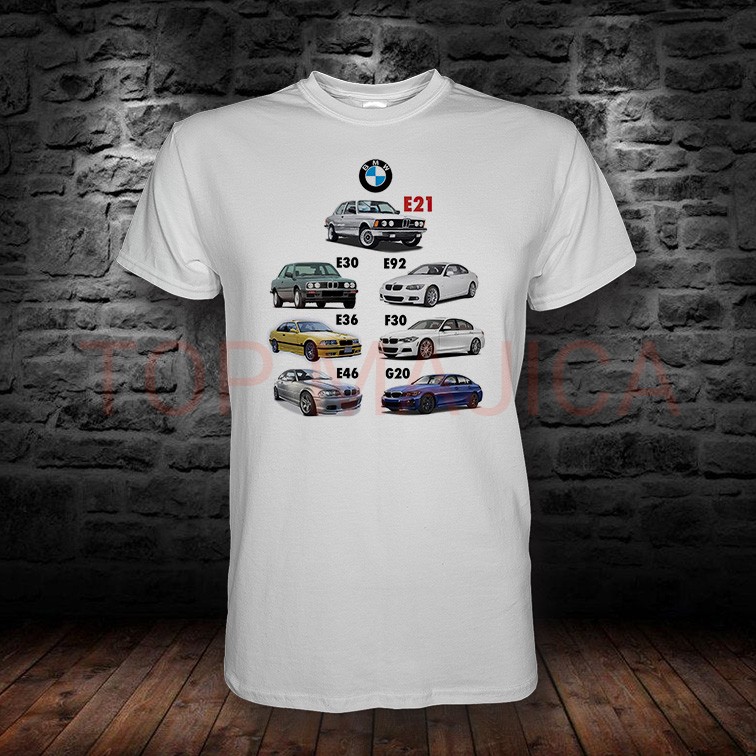 BMW 3 serija od 1975 do 2020 BMW 3 series 1975 - 2020 - Majica bela BMW 3 serija od 1975 do 2020