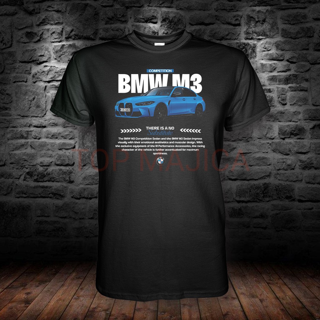 BMW M3 Competition sedan majica BMW M3 competition blue - Majica crna BMW M3 Competition sedan majica