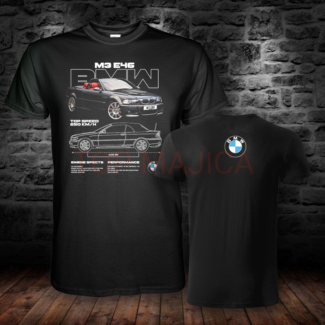 Bmw m3 e46 cabrio crna BMW M3 E46 black - Majica crna sa logom na poledjini Bmw m3 e46 cabrio crna