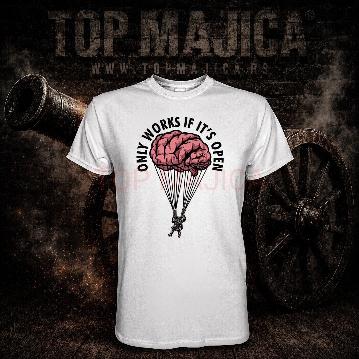 Brain - only works if it is open majica Brain - Only works If it is open - Majica bela Brain only works if it is open majica