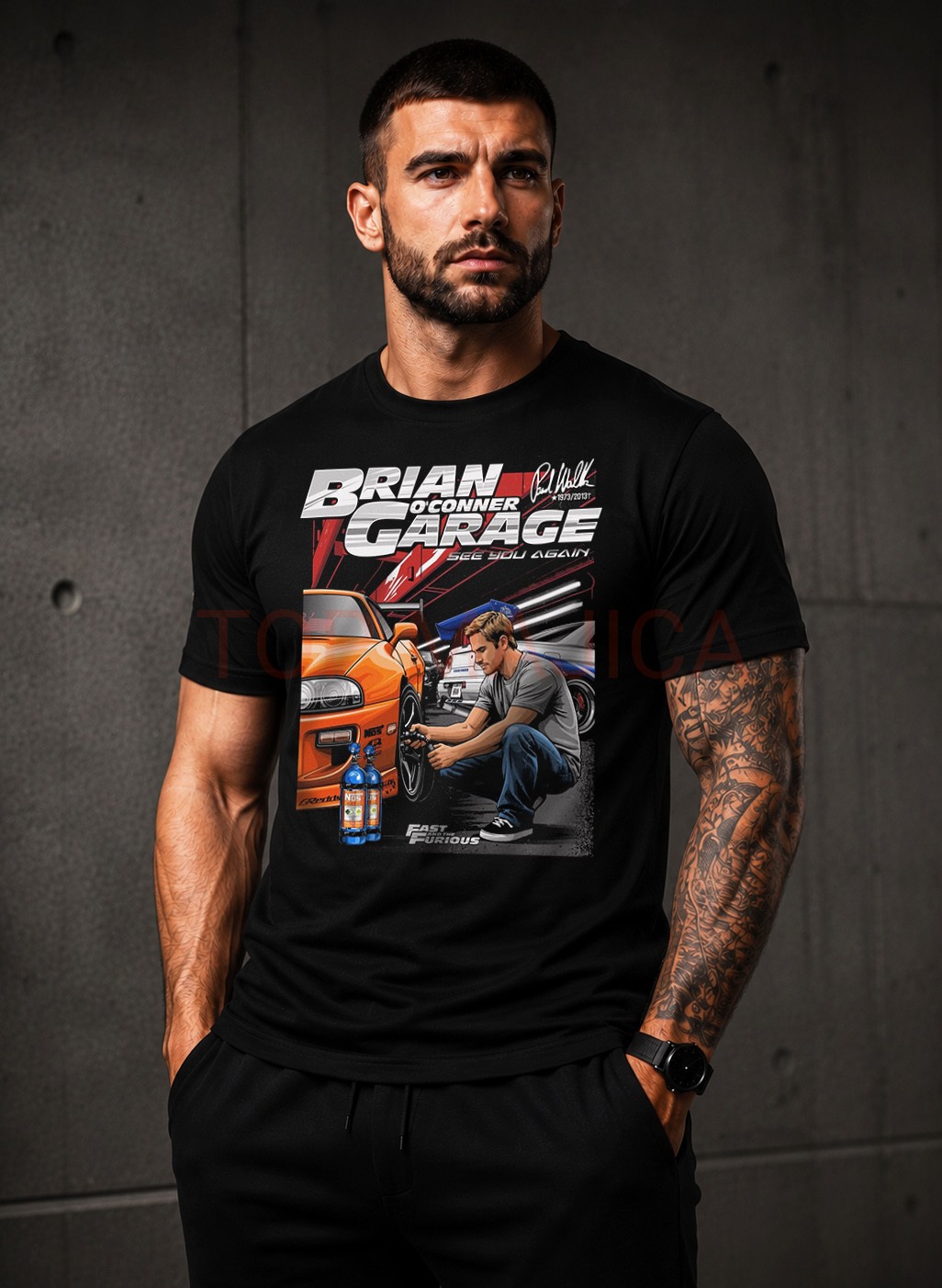 Paul Walker - Brian o Coner - Fast and Furious majica crna Brian o Coner Paul Walker Fast and Furious majica crna