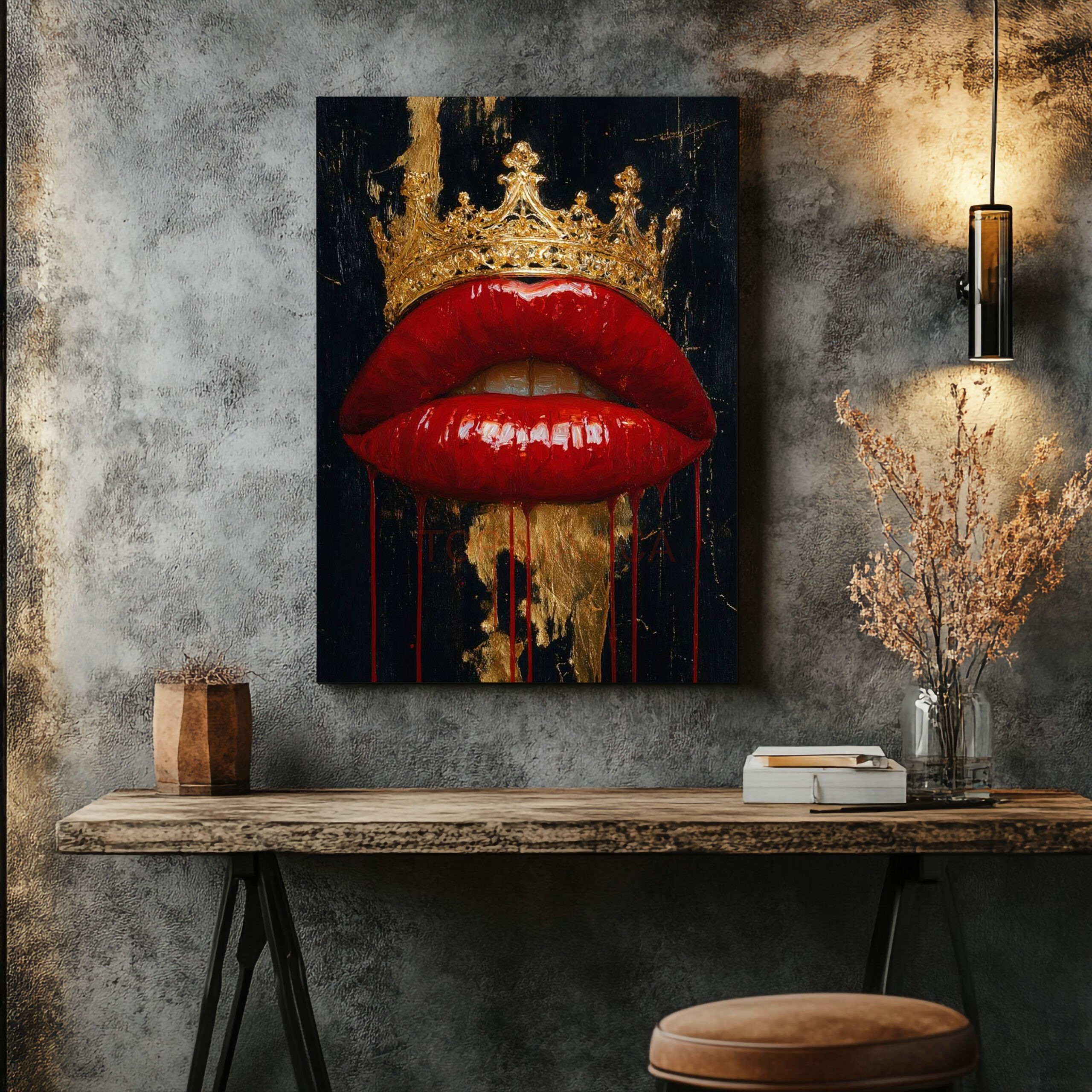 Crown lips art - Slika Crown art slika scaled