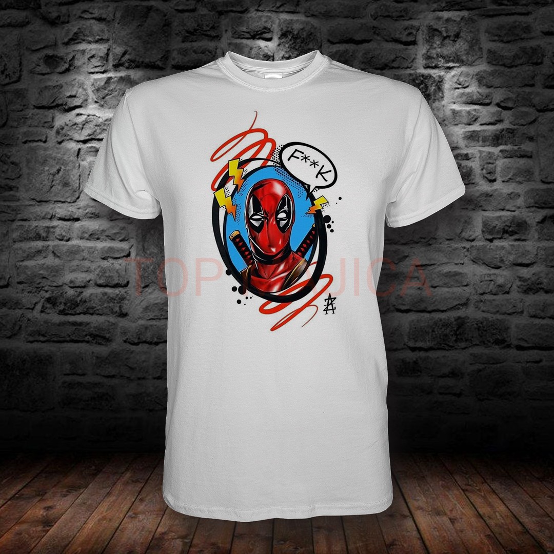 DEADPOOL FUCK Deadpool fuck - Majica bela DEADPOOL FUCK