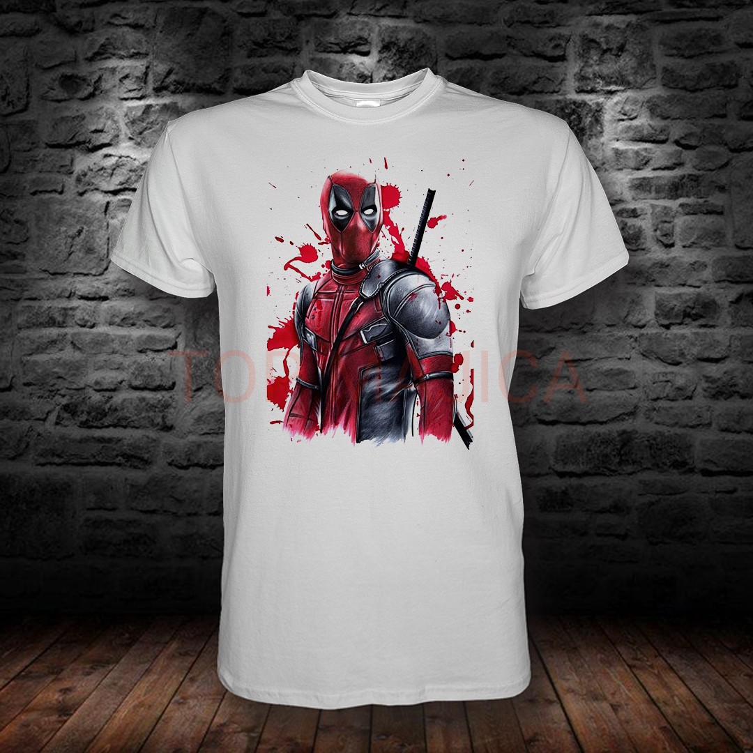 DEADPOOL Deadpool - Majica bela DEADPOOL