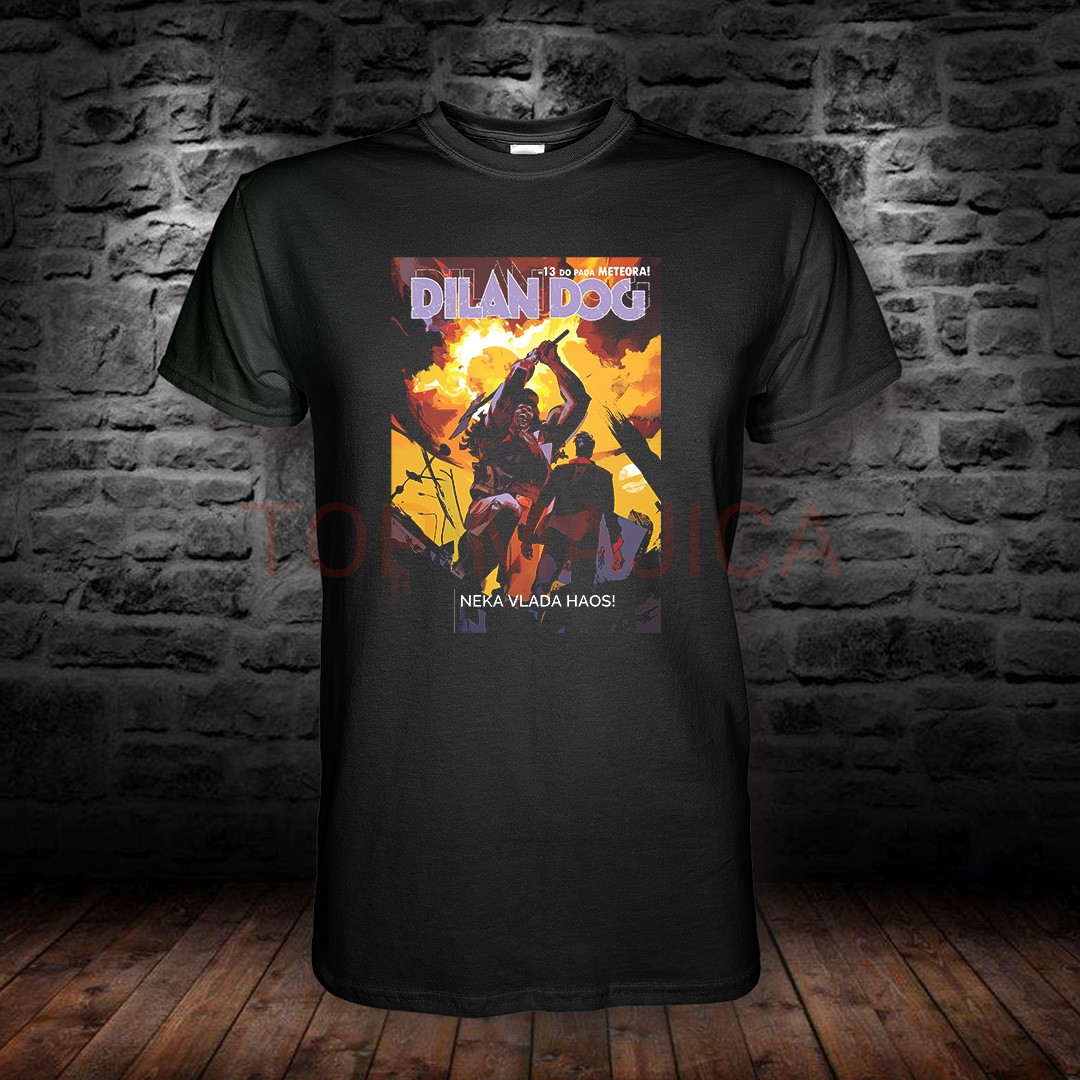 DYLAN DOG NEKA VLADA HAOS CRNA Dylan Dog - Dilan dog neka vlada haos - Majica crna DYLAN DOG NEKA VLADA HAOS CRNA