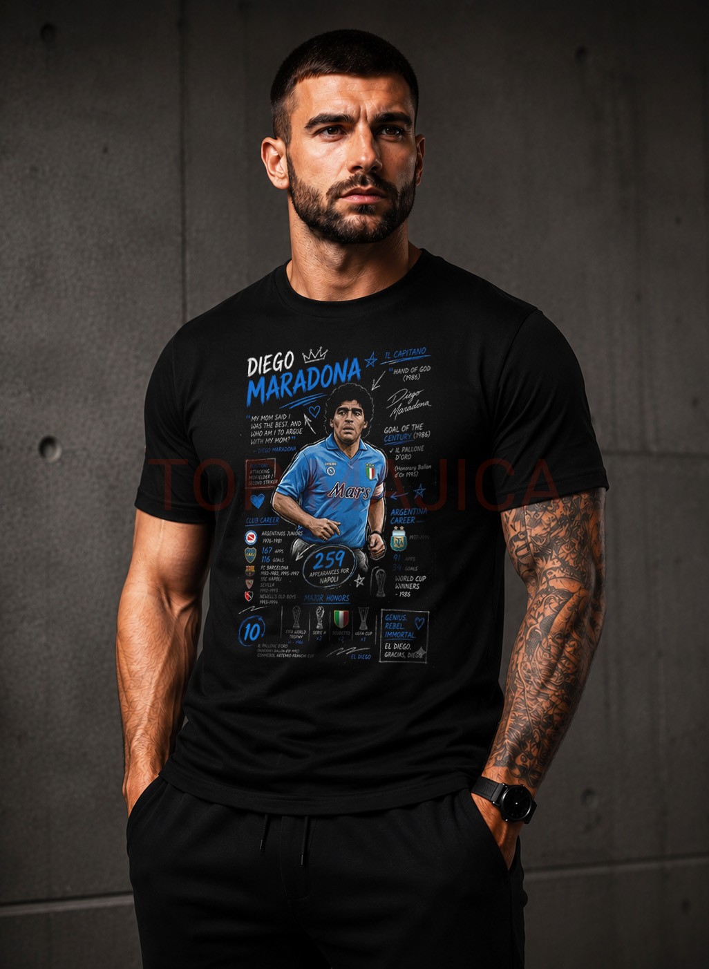 Diego Maradona Napoli majica crna Diego Maradona Napoli crna majica