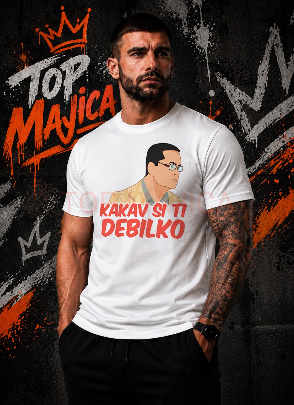 Drzavni Posao - Kakav si ti debilko - Majica bela Drzavni Posao Kakav si ti debilko majica bela