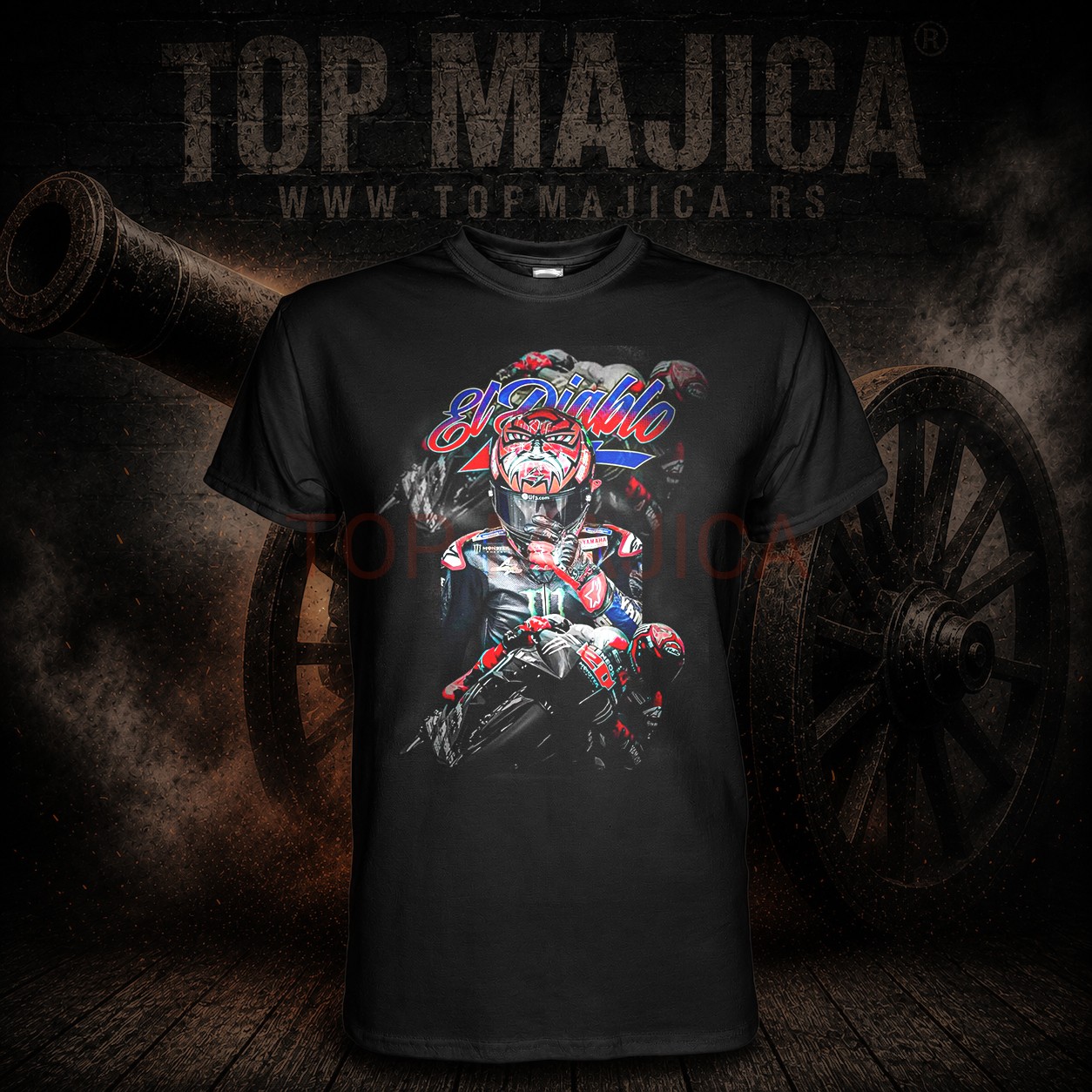 Fabio Quartararo El Diablo crna majica novo Fabio Quartararo El Diablo - MOTO GP - Majica crna Fabio Quartararo El Diablo crna majica novo