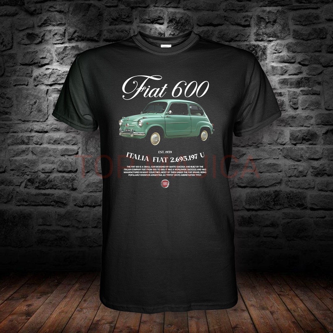 Fiat 600 top amjica Fiat 600 green - Majica crna Fiat 600 top amjica