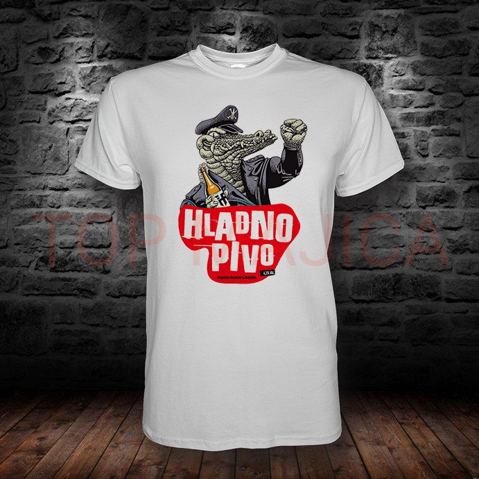 Hladno pivo majica HLADNO PIVO ROCK BELA