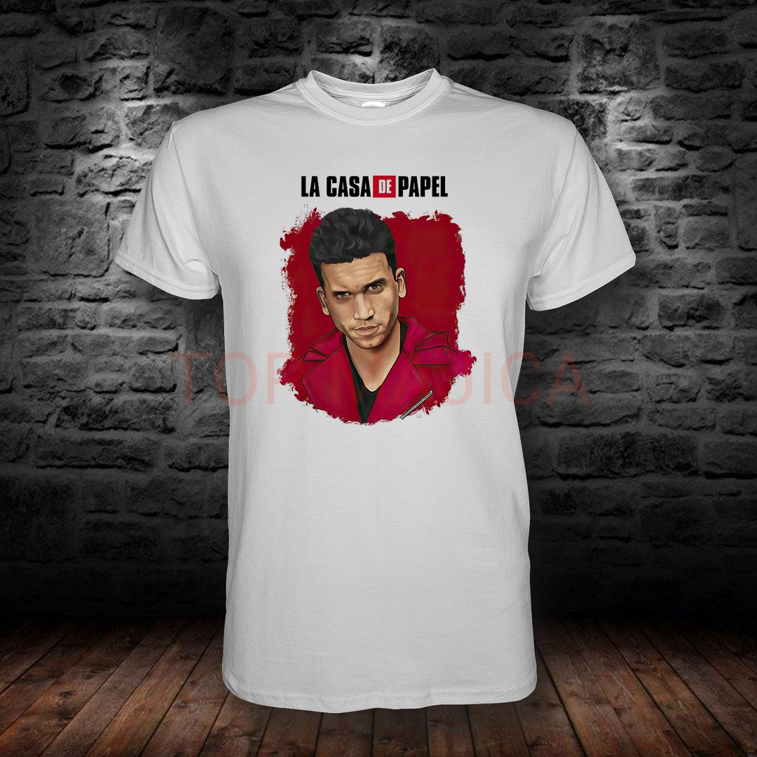JAIME LORENTE LA CASA BELA La Casa De Papel - Jaime Lorente - Majica bela JAIME LORENTE LA CASA BELA