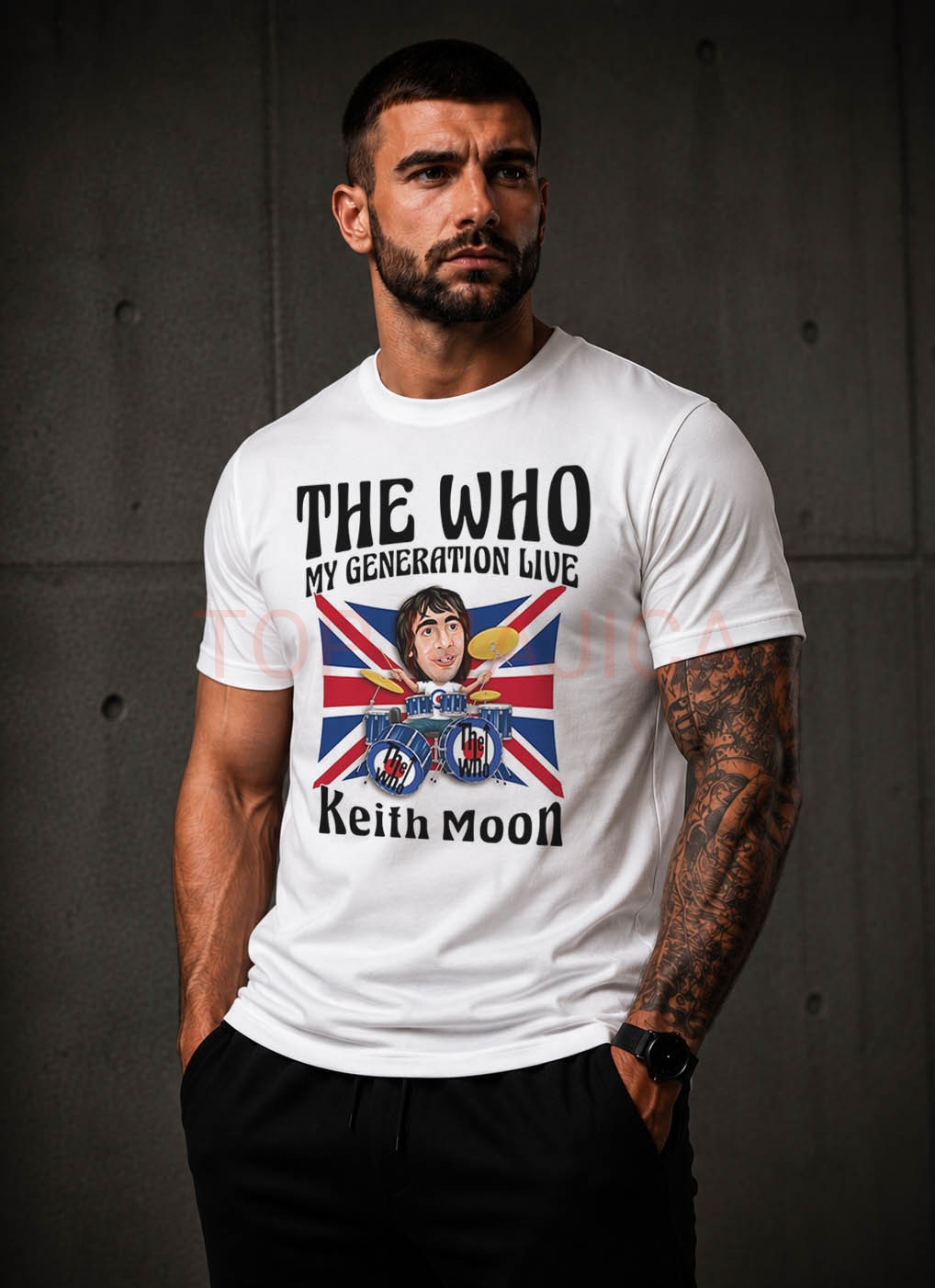 Keith Moon The Who majica The Who - Keith Moon majica bela Keith Moon The Who majica