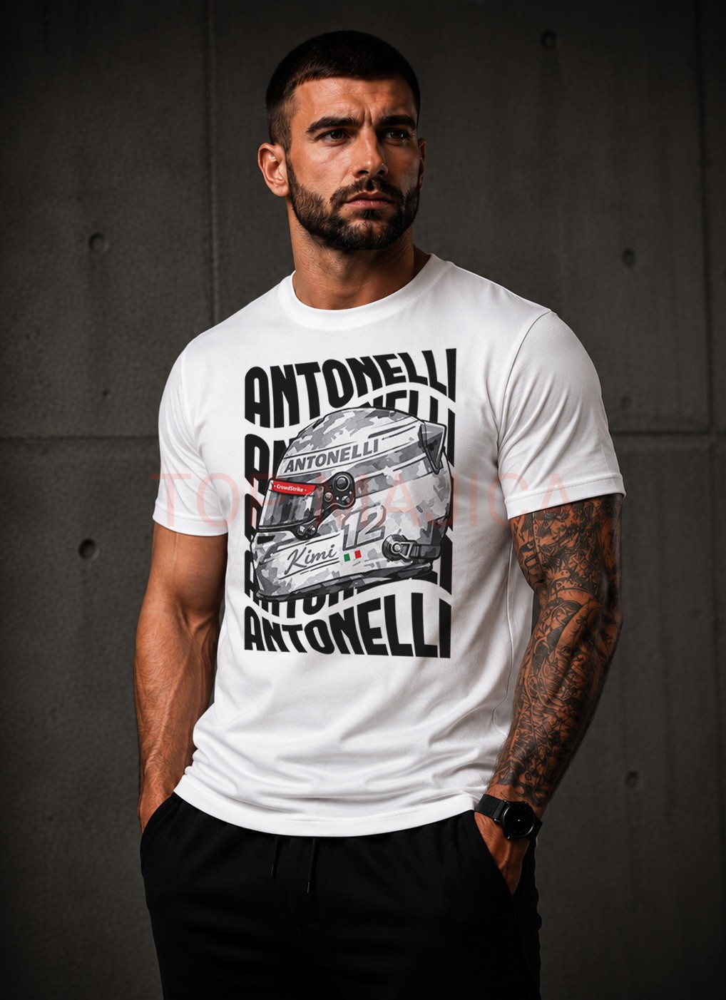 Kimi Antonelli majica bela F1 Kimi Antonelli Mercedes F1 majica Kimi Antonelli majica bela F1