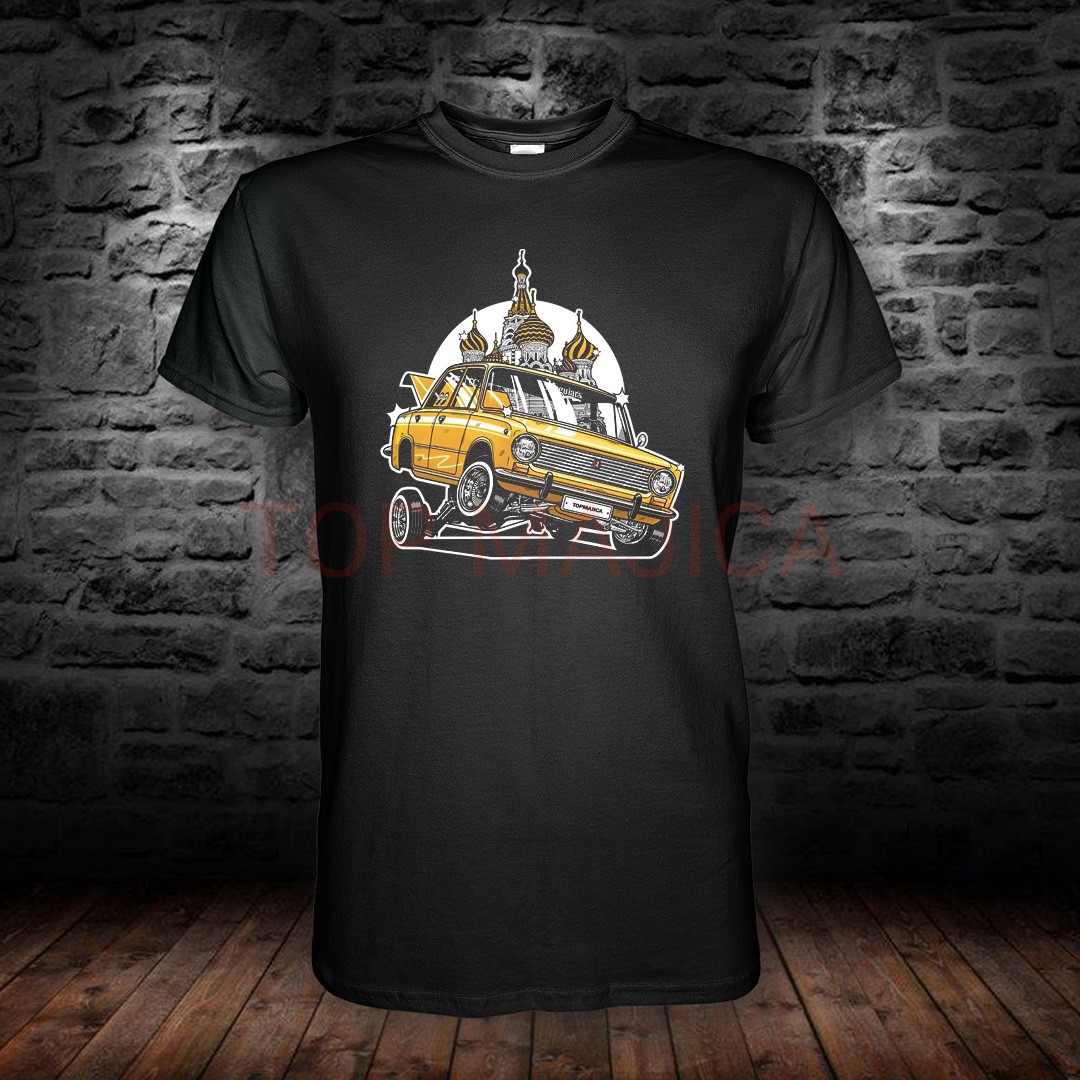 LADA CRNA MAJICA Lada Moskow yellow - Majica crna LADA CRNA MAJICA
