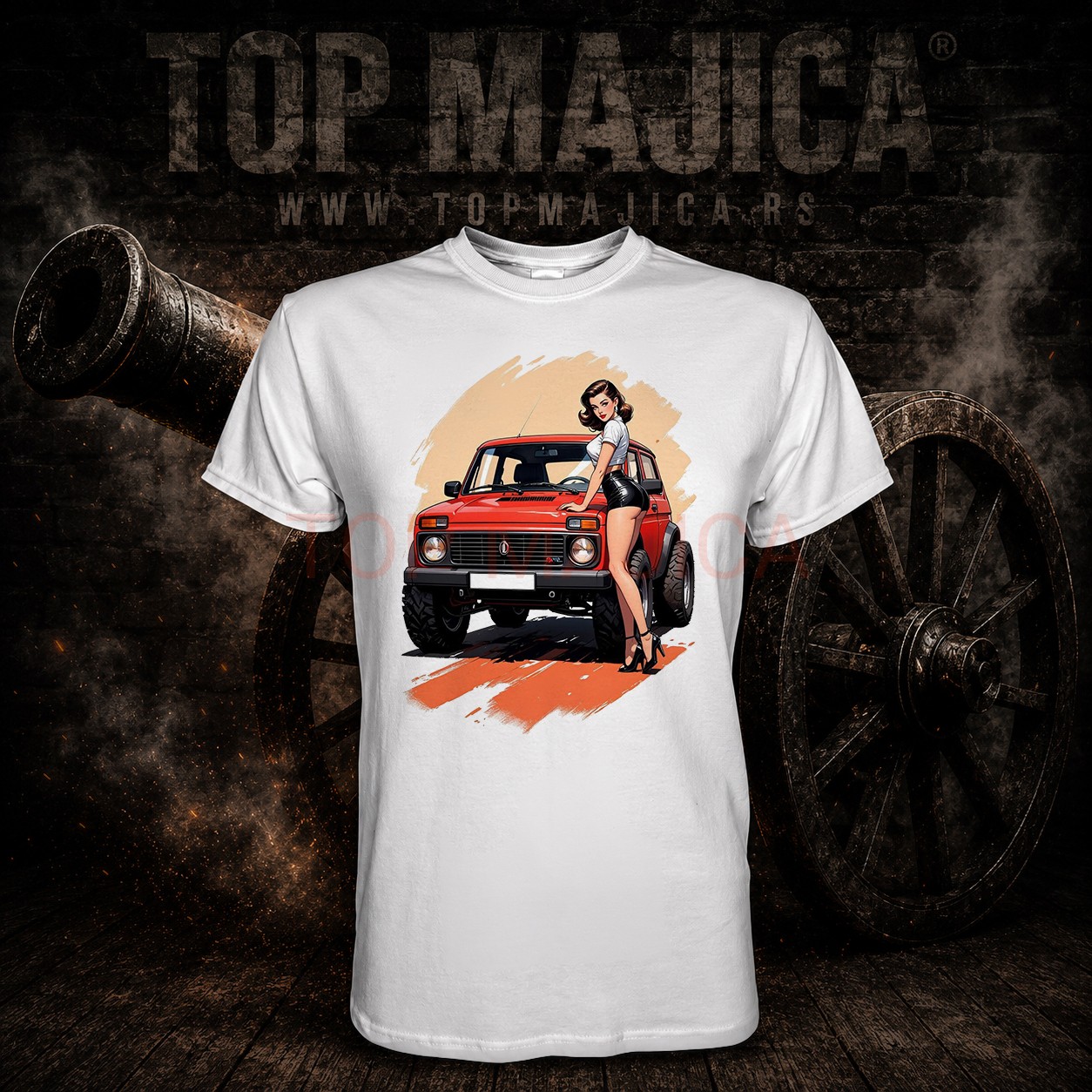 Lada niva top majica Lada Niva red - Majica bela Lada niva top majica