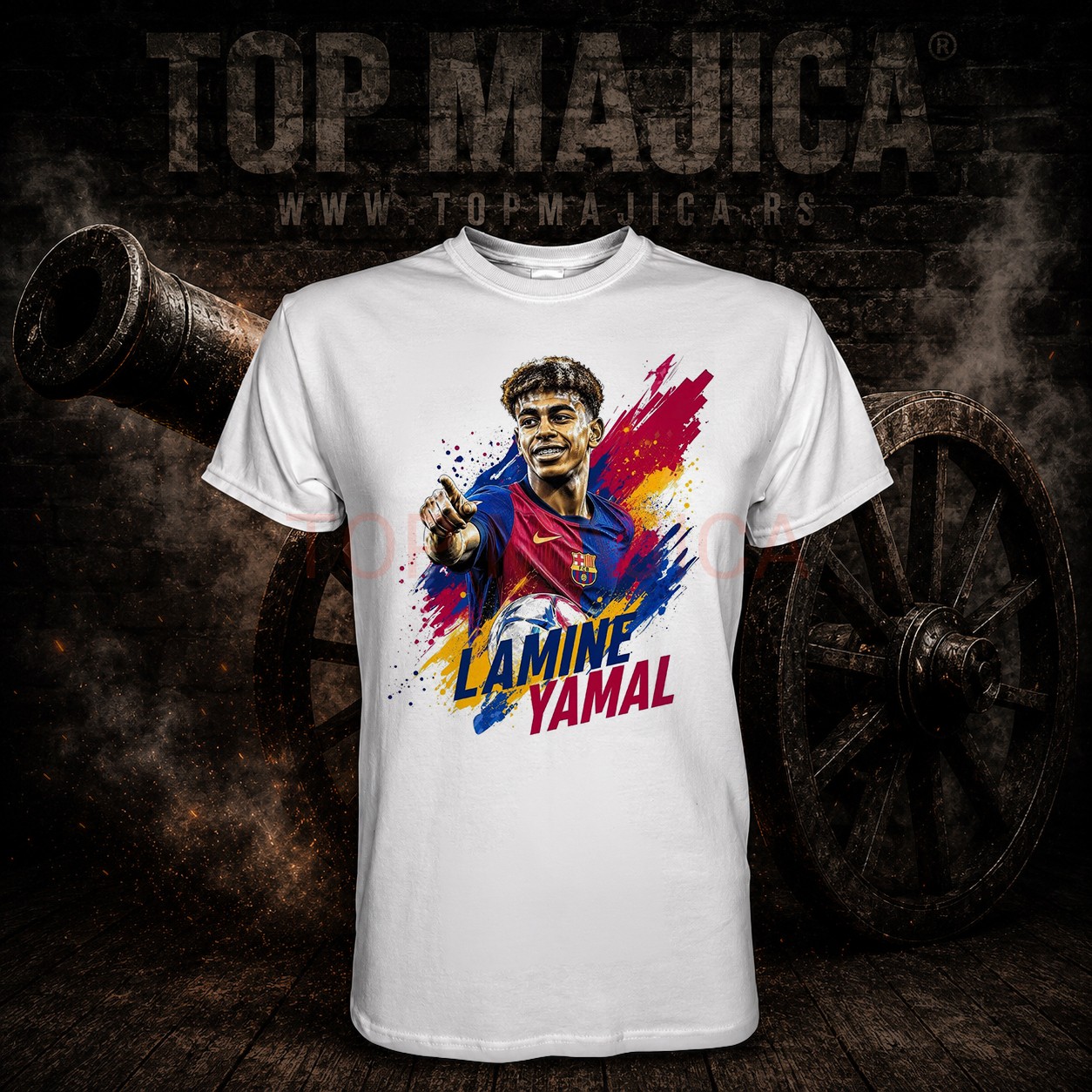 Lamine Yamal Barca - Majica bela Lamine Yamal Barca Majica bela