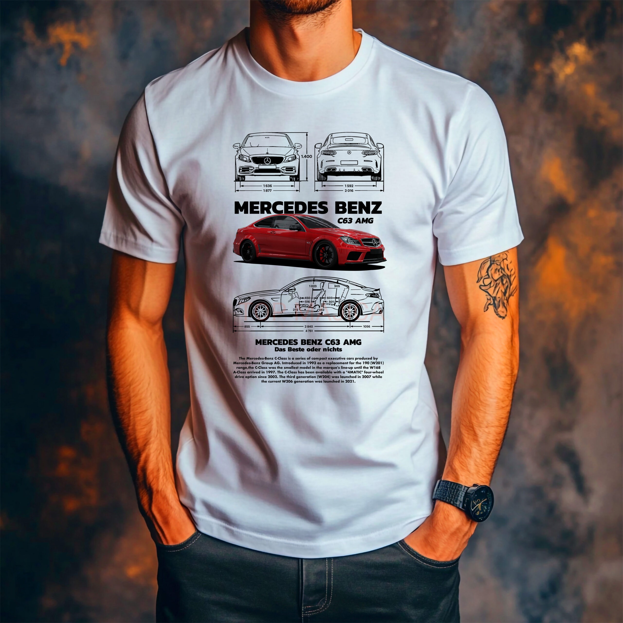 Mercedes Benz c63 amg majica Mercedes Benz C63 red - Majica bela Mercedes Benz c63 amg majica scaled