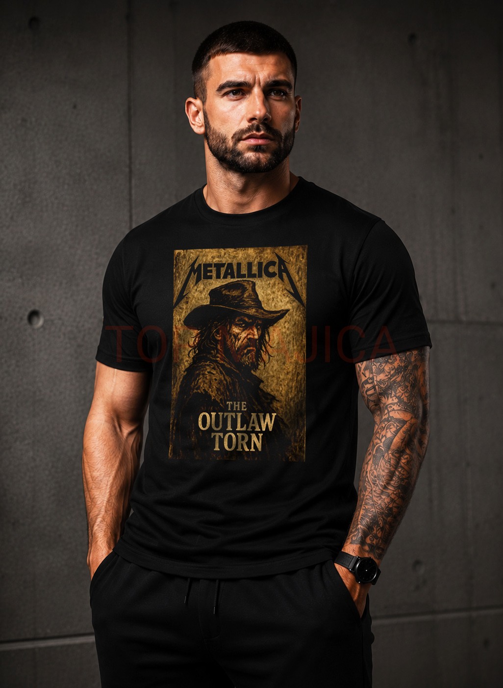 Metallica the outlaw torn majica crna Metallica the outlaw torn majica sve velicine