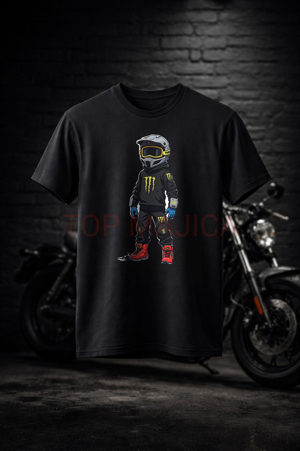Monster majica na dva tocka Monster moto - Majica crna Monster majica na dva tocka