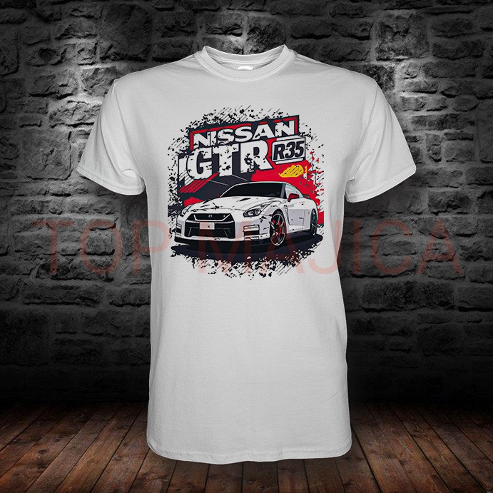 Nissan GT R35 white - Majica bela Nssan gtr r 35 bela majica top